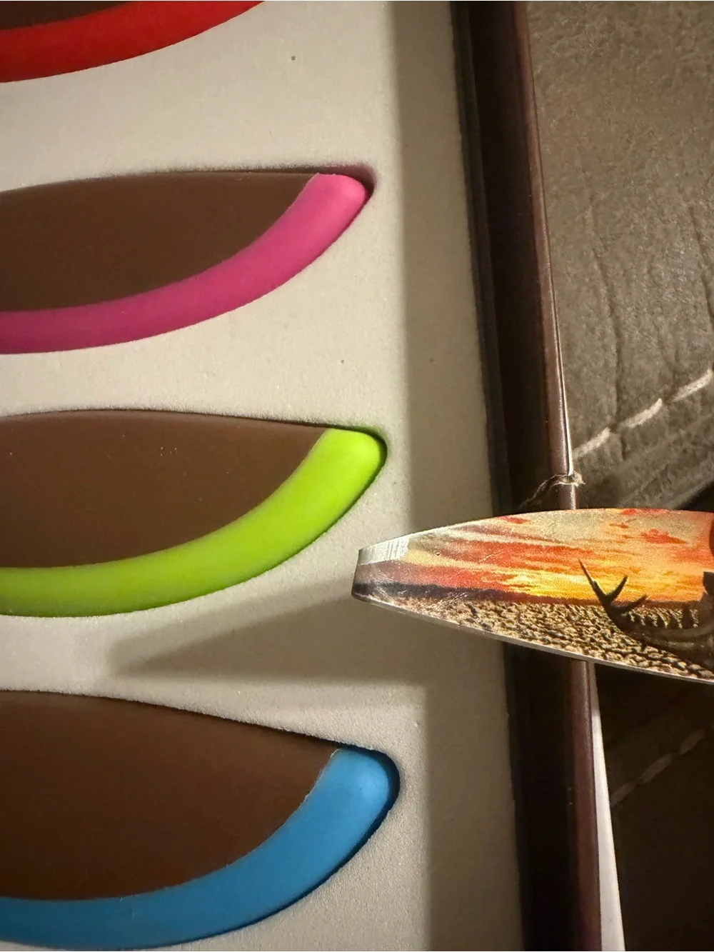 Multicolor Decorative Knife Set with Artistic Blades dinosaurs